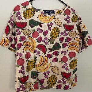 Feelin Fruity linen top 🍌🍎 🍉